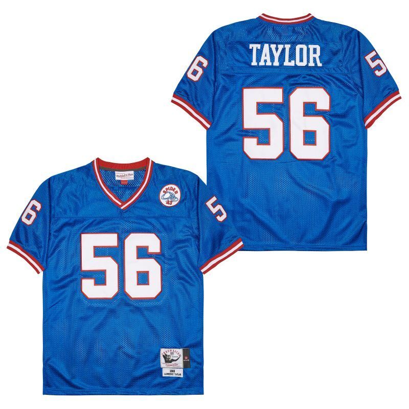 New York Giants #56 Lawrence Taylor Giants simms 56 Blue Style 3
