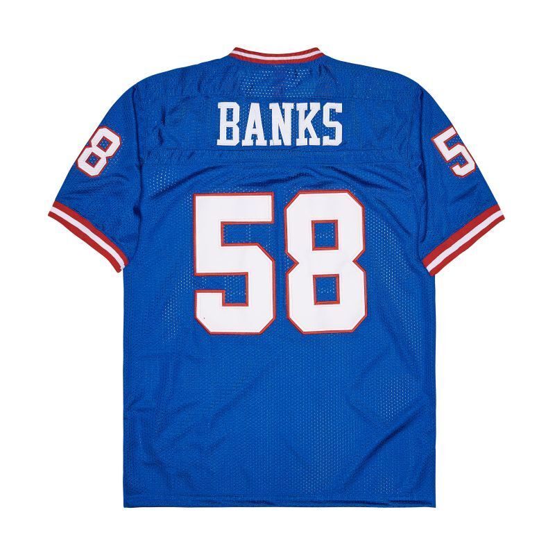New York Giants #58 Carl Banks Giants simms 58 Blue Style 1