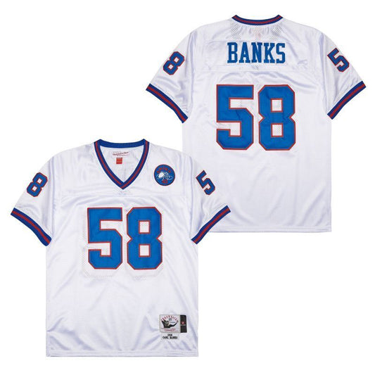 New York Giants #58 Carl Banks Giants simms 58 White Style 3