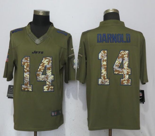 New York Jets #14 Sam Darnold Green Salute To Service Limited Jersey