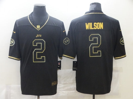 New York Jets #2 Zach Wilson Black Retro Gold 971