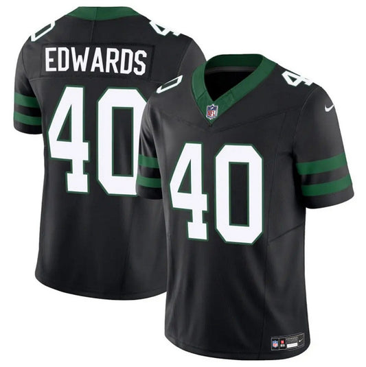 New York Jets #40 Donovan Edwards Black 2025 F.U.S.E. Vapor Untouchable