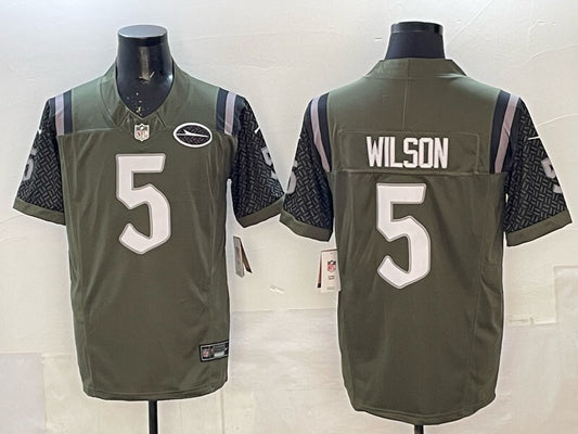New York Jets #5 Garrett Wilson Jets 5 Edition Retro Adult
