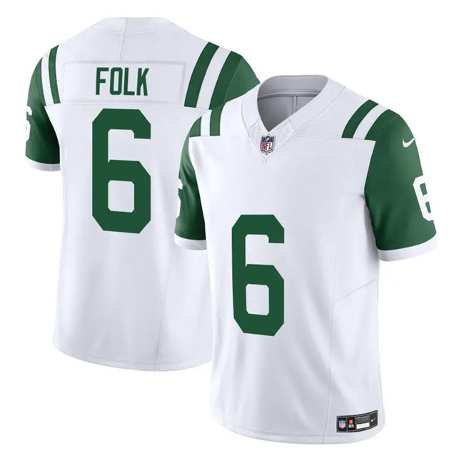 New York Jets #6 Nick Folk White 2025 F.U.S.E. Classic Alternate Vapor Untouchable