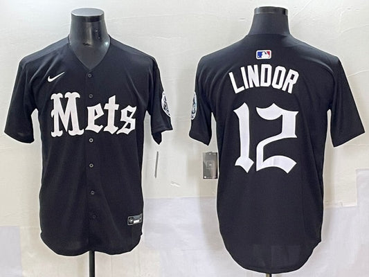 New York Mets #12 Francisco Lindor Mets 5 Collaboration Style 2