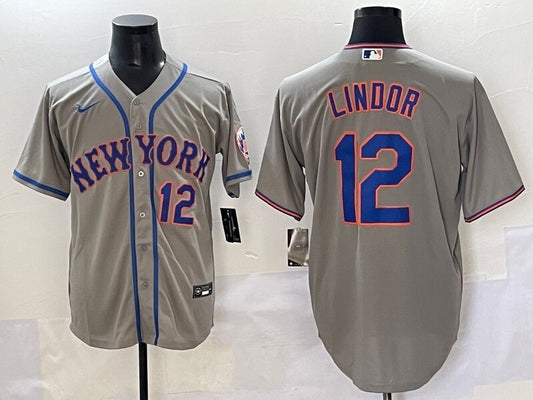 New York Mets #12 Francisco Lindor Mets Adult Style 3