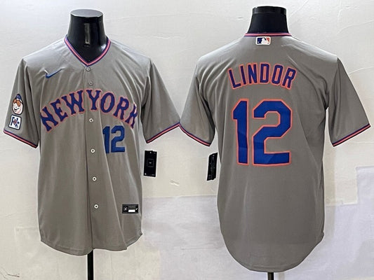 New York Mets #12 Francisco Lindor Mets V2 Style 1