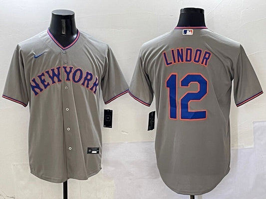 New York Mets #12 Francisco Lindor Mets V2 Style 2