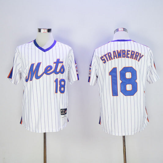 New York Mets #18 Darryl Strawberry Mets 18 White Pullover