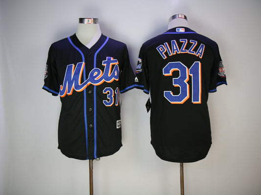 New York Mets #31 Mike Piazza Mets 31 Black With Logo Logo