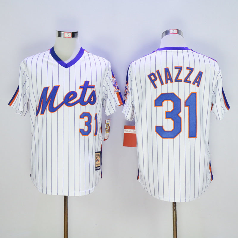 New York Mets #31 Mike Piazza Mets 31 Retro White