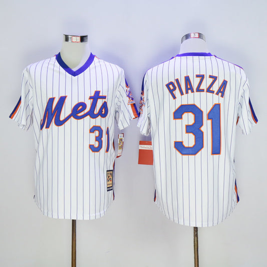 New York Mets #31 Mike Piazza Mets 31 Retro White