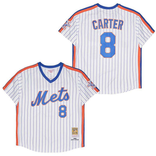 New York Mets #8 Gary Carter Mets 8 White 1986 Retro