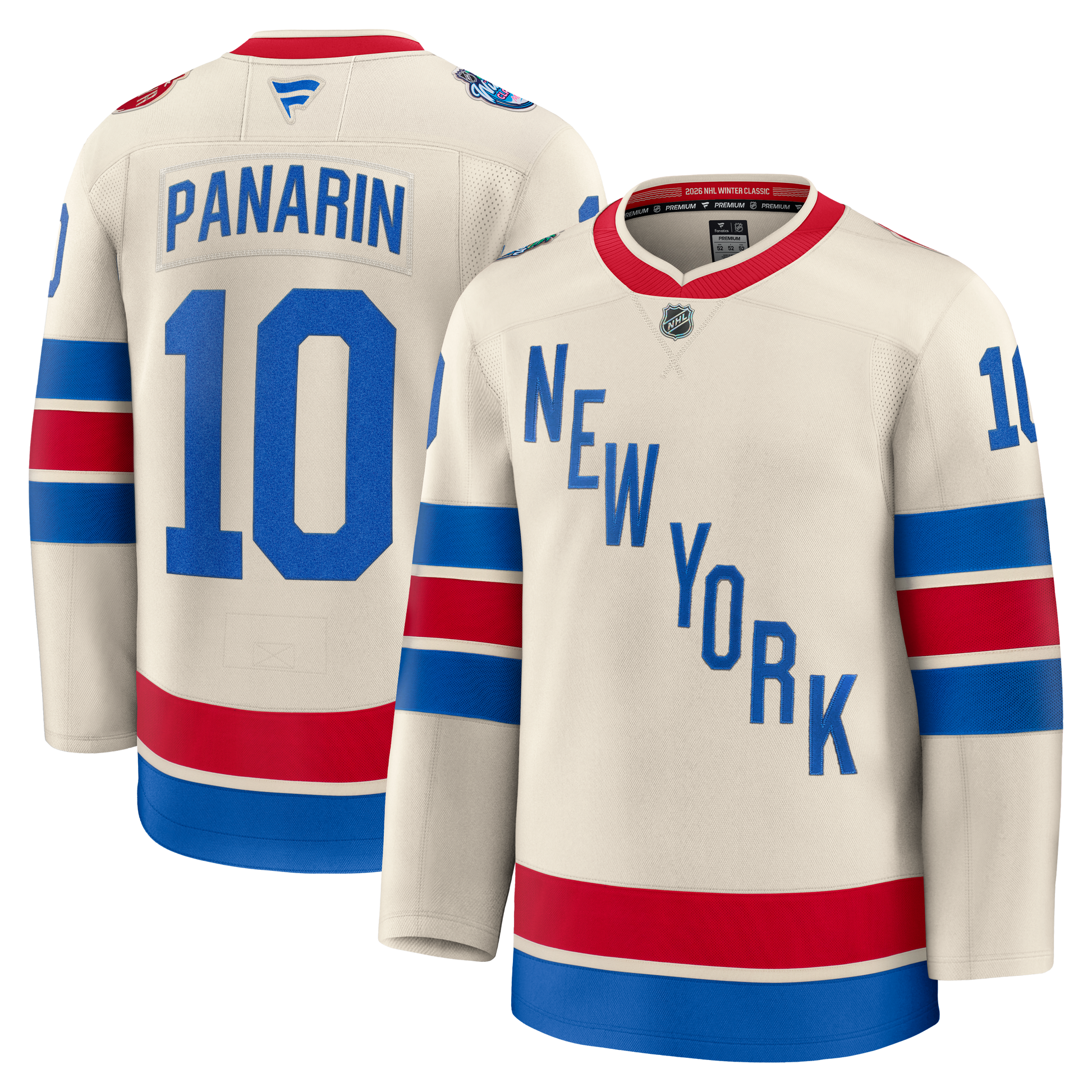New York Rangers #10 Artemi Panarin 2026 NHL Winter Classic Premium Jersey - Beige
