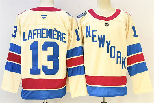 New York Rangers #13 Alexis Lafreniere Beige 2025-26 Winter Classic With A Patch