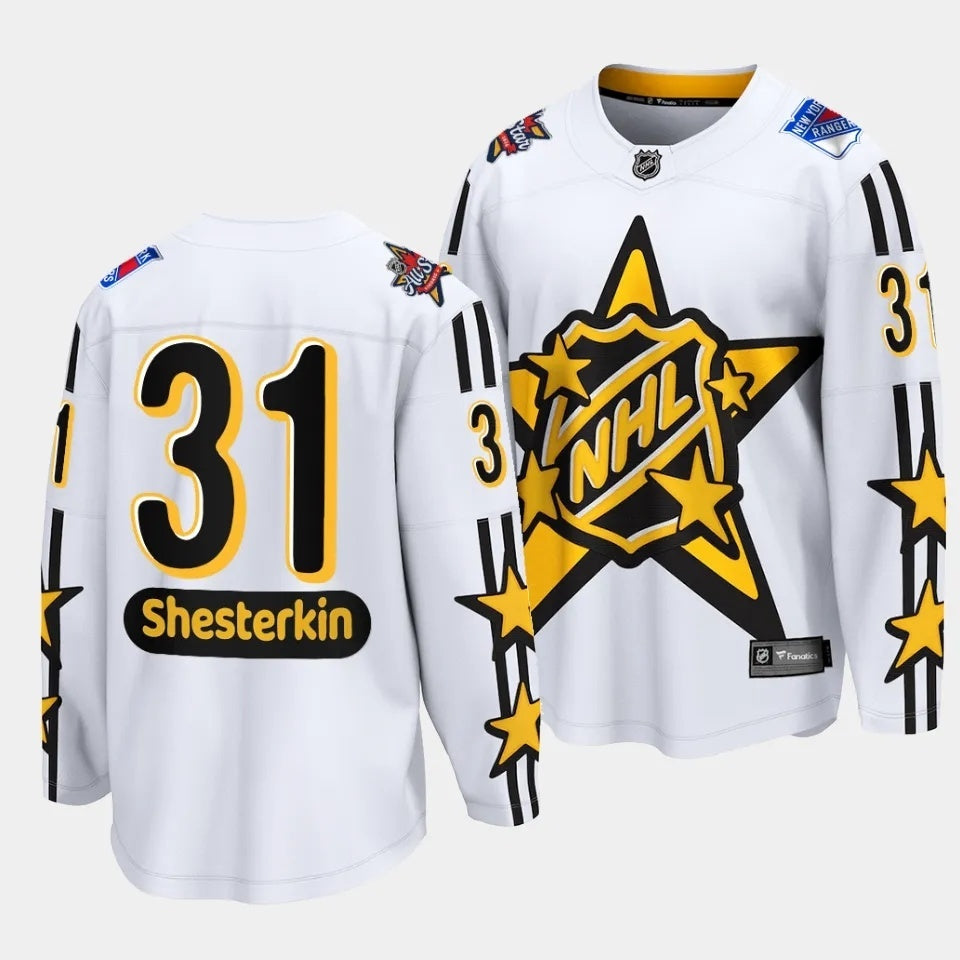 New York Rangers #31 Igor Shesterkin 2024 NHL All-Star White Jersey Style 2