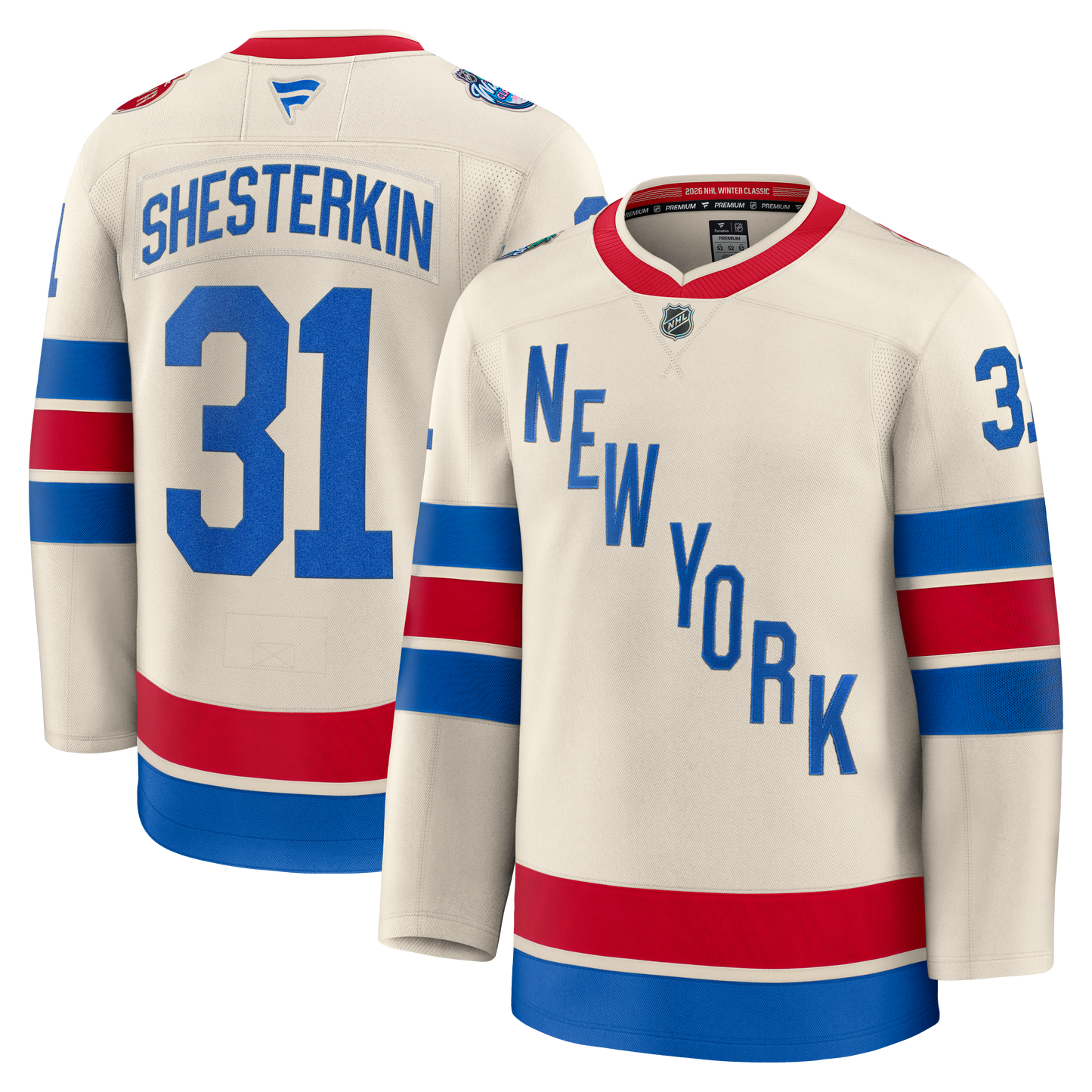 New York Rangers #31 Igor Shesterkin 2026 NHL Winter Classic Premium Jersey - Beige