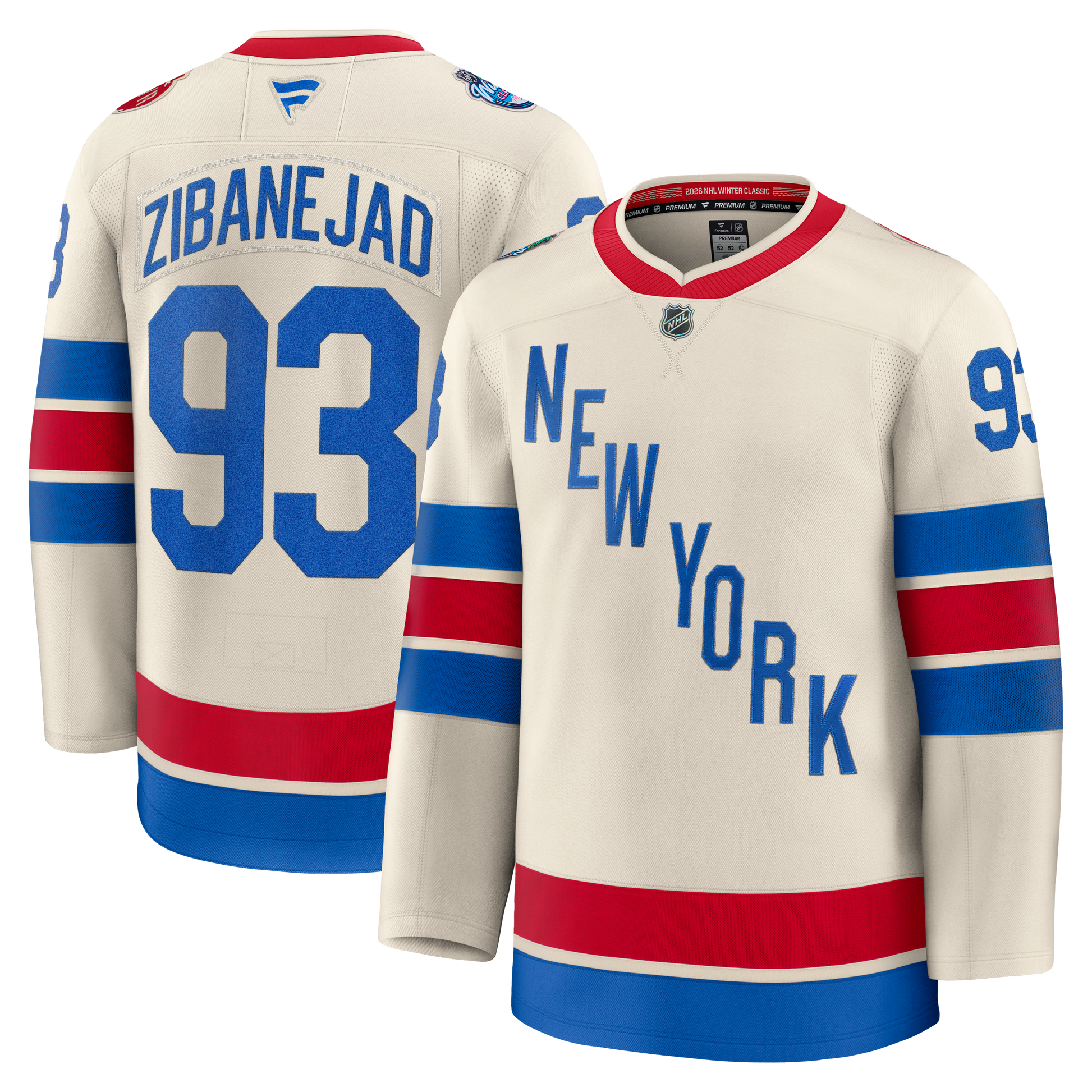New York Rangers #93 Mika Zibanejad 2026 NHL Winter Classic Premium Jersey - Beige