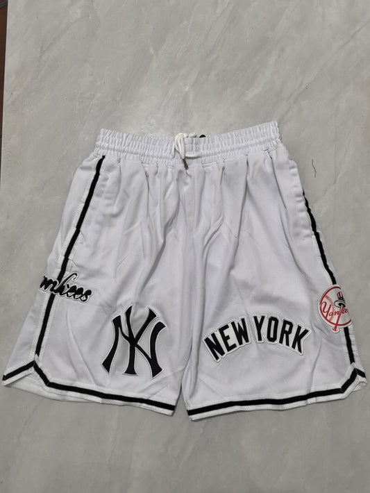 New York Yankees Baseball Yankees White Shorts Style 2