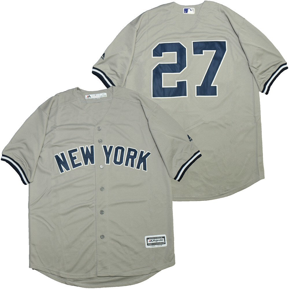 New York Yankees #27 Giancarlo Stanton Yankees 27 Gray Fan