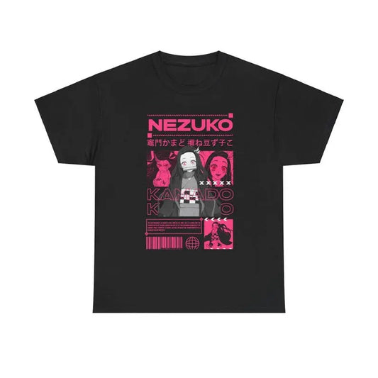 Nezuko Demon Slayer Unisex Heavy Cotton Tee - Anime Graphic T-shirt, Manga Fan Shirt, Japanese Cosplay Top, Otaku Apparel, Demon Slayer