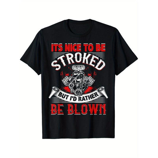 Nice to Be Touched Print Men's Short Sleeve T-Shirts, Comfy Breathable Casual Crew Neck Tops for Men's Outdoor...
