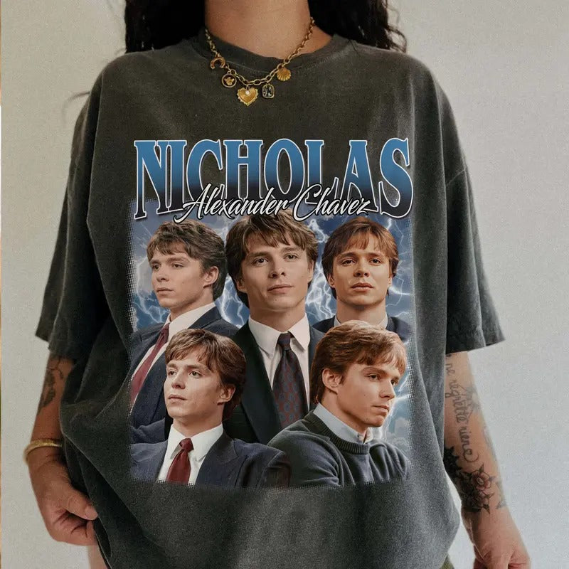 Nicholas Chavez Comfort Colors T-shirt, Unisex Tops For Men- For Women, Y2K 90s Retro Celebrity Movies Bootleg Tshirt, Fit Cotton Top Womenswear Style