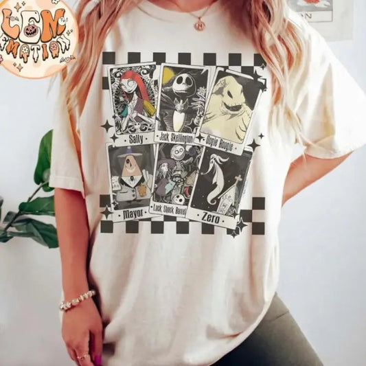 Nightmare Before Christmas Shirt, Nightmare Characters Tarot Cards Shirt, Cartoon Halloween Shirt, Spooky Season Shirt,...