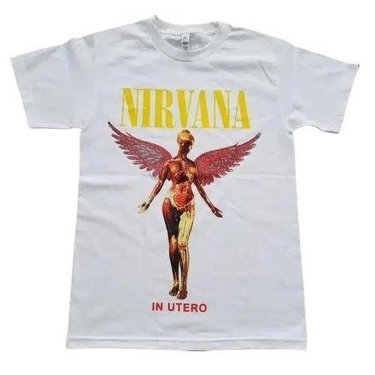 Nirvana InUtero T-Shirt - 100% Cotton Crew Neck Graphic Tee, Medium Fabric, Relaxed Fit, Short Sleeve, All Seasons, Machine Washable - Classic