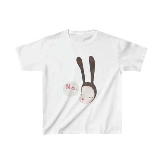 No Bunny Girl Y2K Baby Tee, Yoshitomo Nara Baby Tee, Coquette Aesthetic No Bunny Graphic Tee, Y2k Top Women Streetwear, Gothic Emo Girl Tops, Women Fitted T-Shirt, Gift For Her