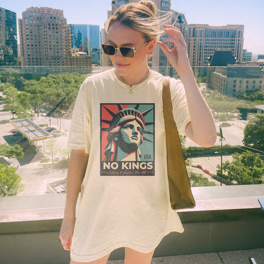 No Kings - Liberty and Justice For All T-Shirt Hoodie, Sweatshirt | InkThreadWorks.com (Image 1)