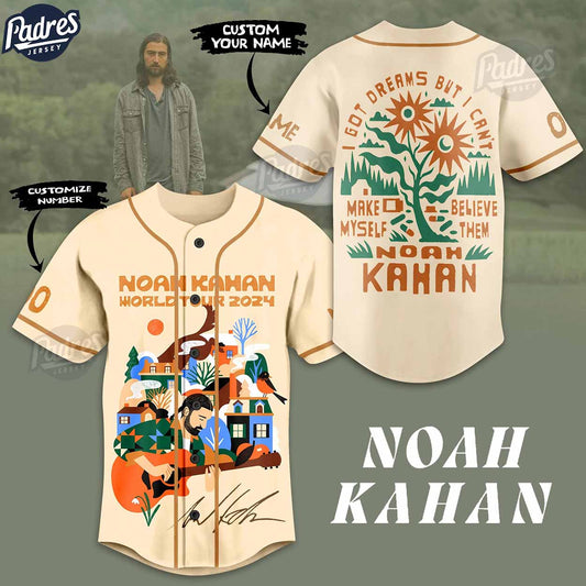 Noah Kahan 2024 Tour Custom Baseball Jersey Fan Gear - Padres Jersey Oasis: Elevate Your Baseball Style Game
