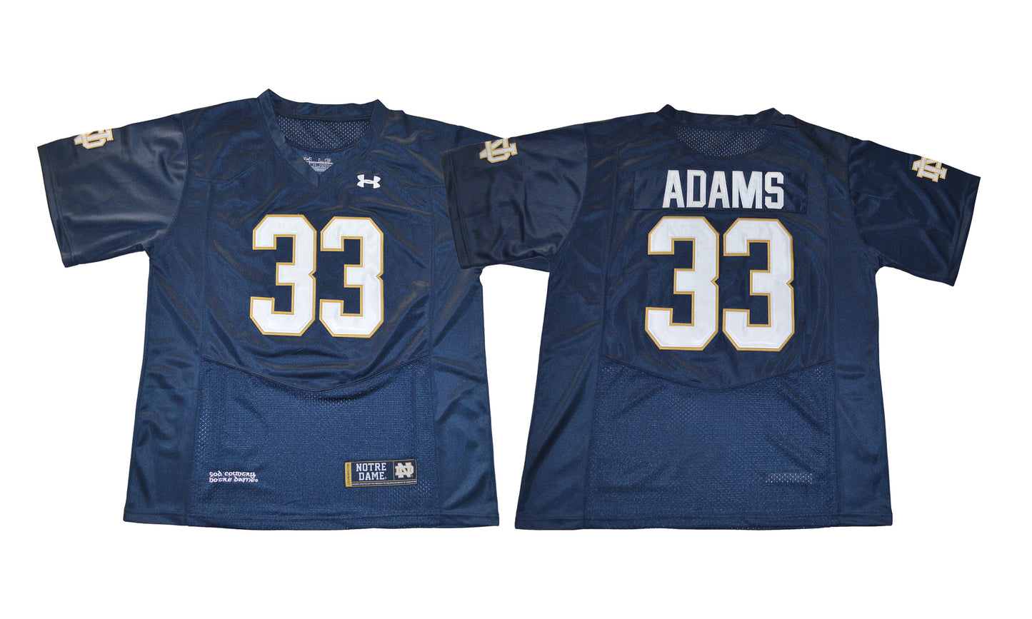 Norte Dame Fighting Irish 2017 Under Armour Adams 33 Navy