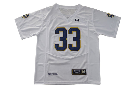 Norte Dame Fighting Irish 2017 Under Armour Adams 33 White Front .jpg