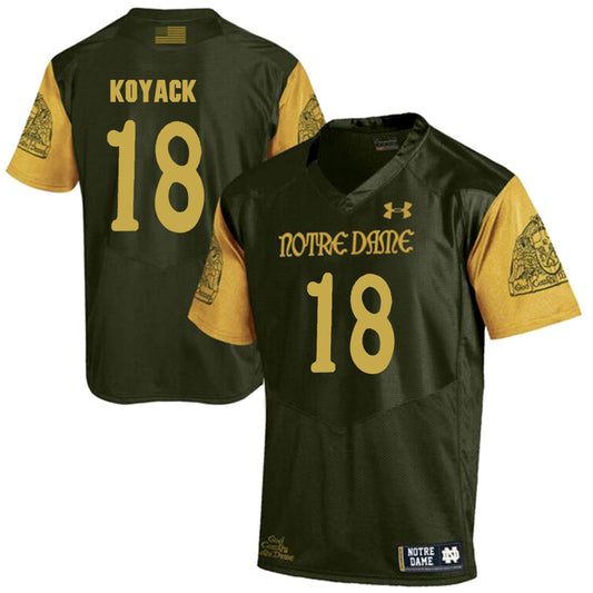 Norte Dame Fighting Irish Koyack 18 Football Jersey - Olive Green