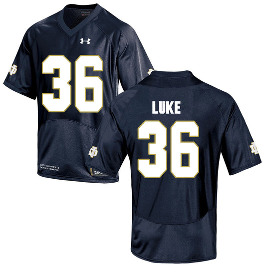 Norte Dame Fighting Irish Luke 36 Football Jersey - Navy Blue