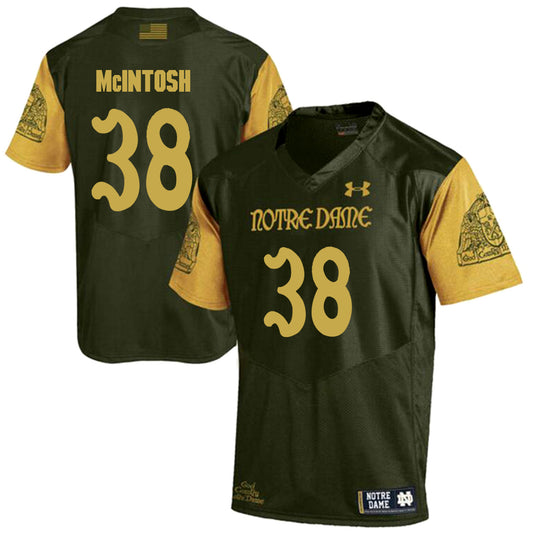 Norte Dame Fighting Irish McIntosh 38 Football Jersey - Olive Green
