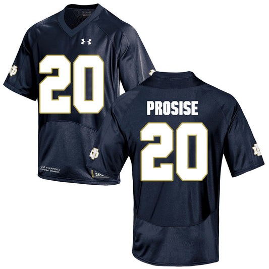 Norte Dame Fighting Irish Prosise 20 Football Jersey - Navy Blue