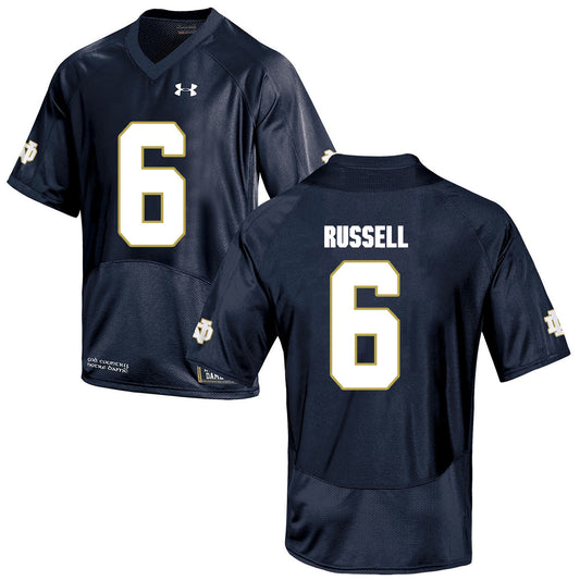 Norte Dame Fighting Irish Russell 6 Football Jersey - Navy Blue