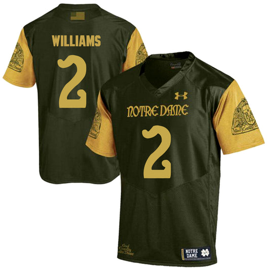 Norte Dame Fighting Irish WILLIAMS 2 Football Jersey - Olive Green