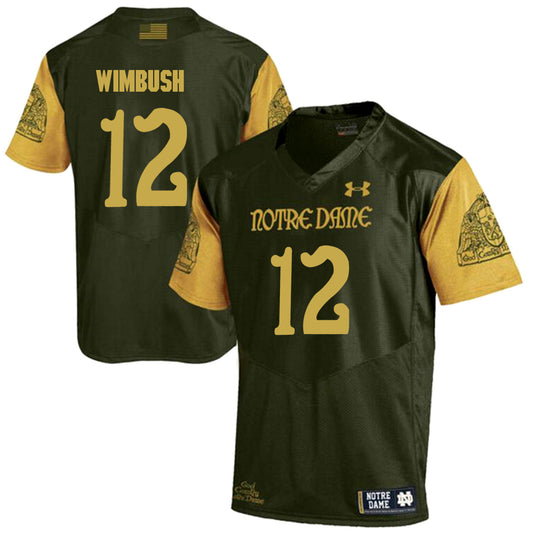Norte Dame Fighting Irish WIMBUSH 12 Football Jersey - Olive Green