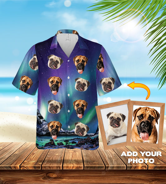 Custom Hawaiian Shirt (Northern Lights: 1-7 Pets)
