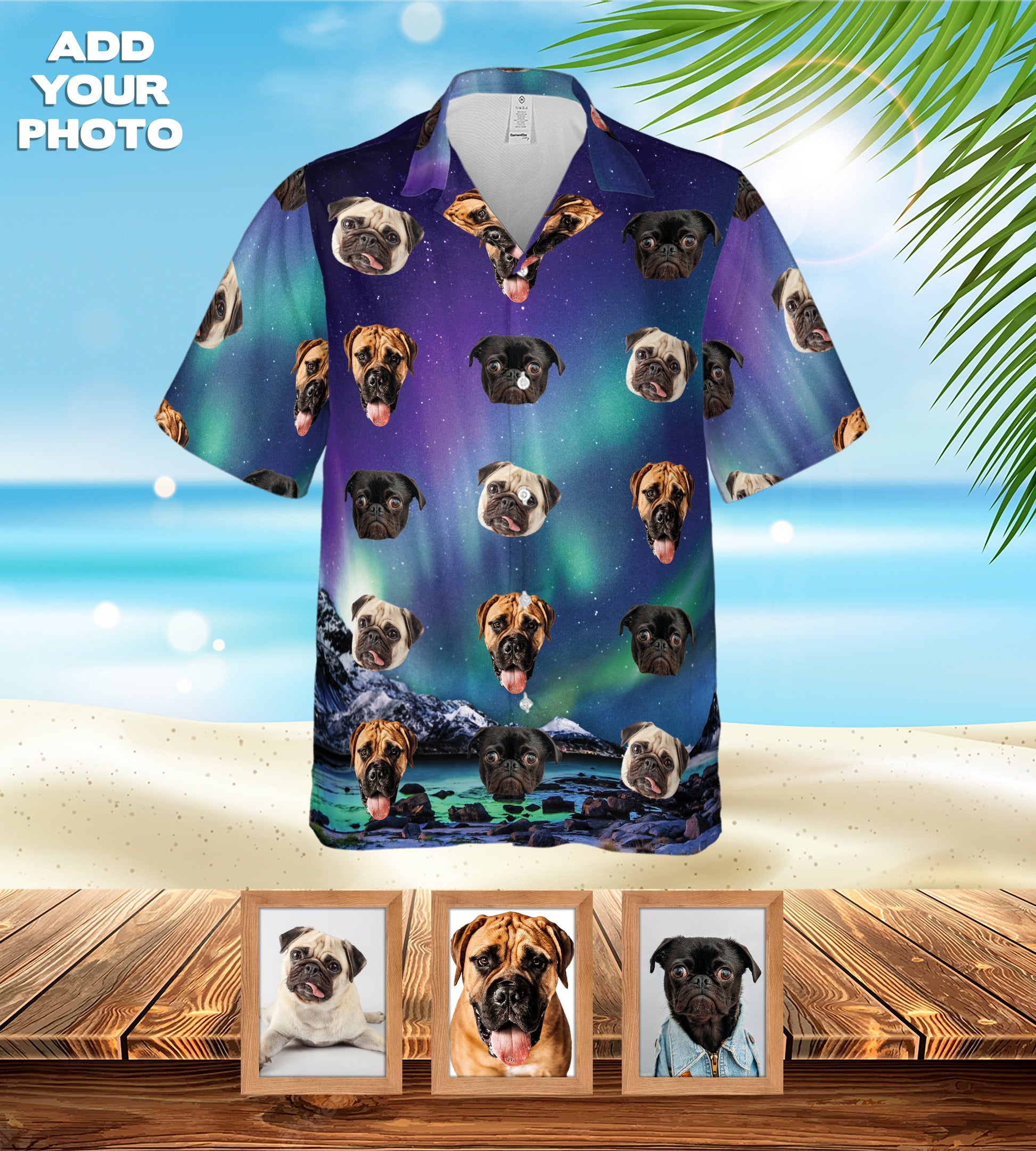 Custom Hawaiian Shirt (Northern Lights: 1-7 Pets)