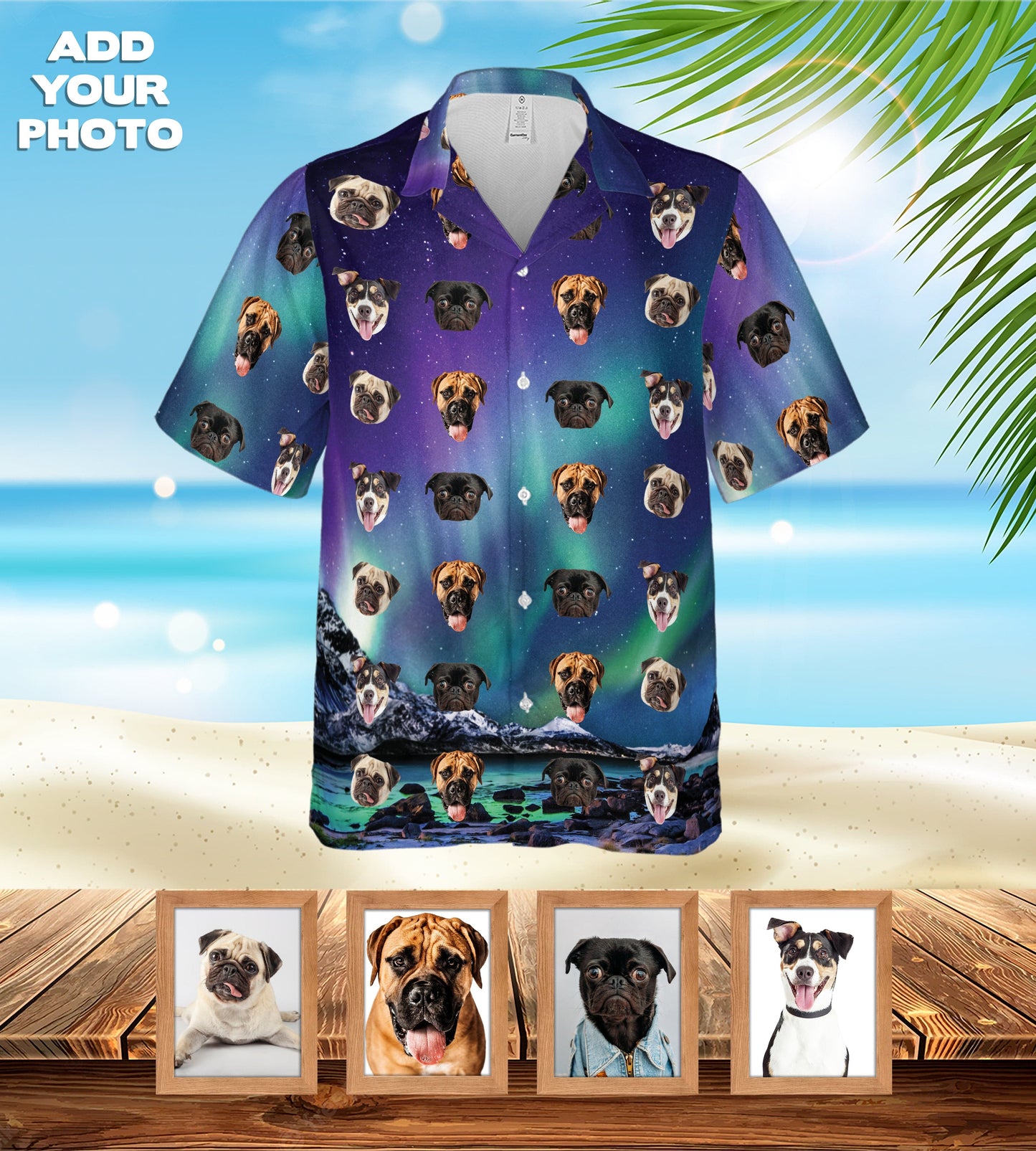 Custom Hawaiian Shirt (Northern Lights: 1-7 Pets)