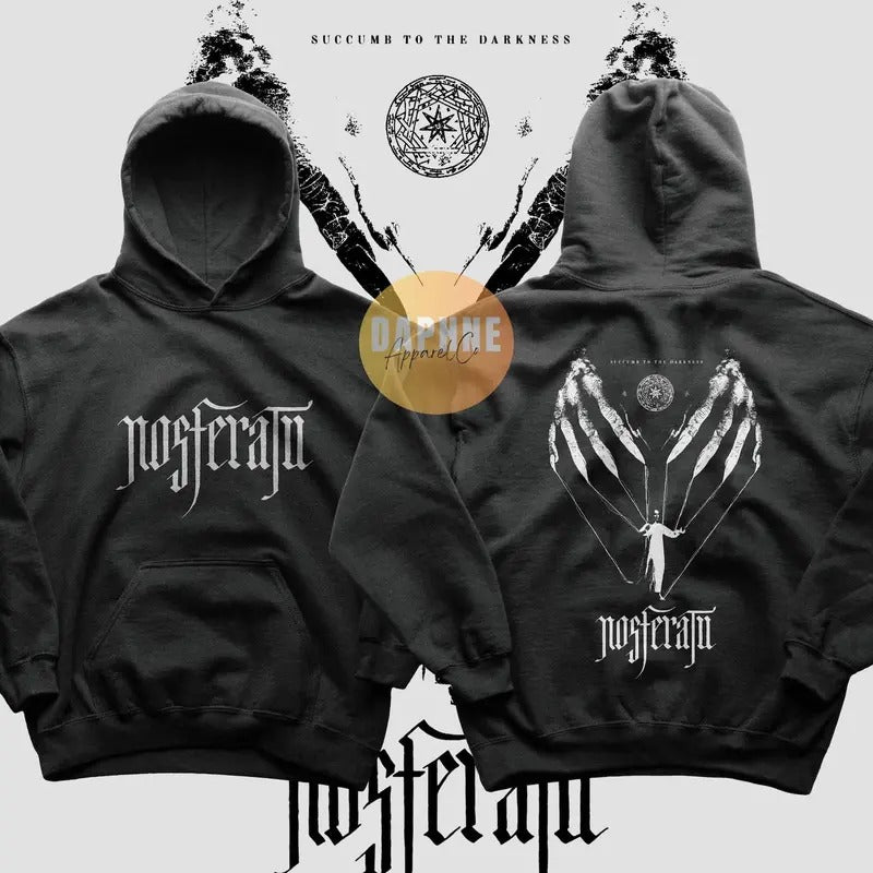Nosferatu 2024 Movie Unisex Sweatshirt | Bill Skarsgard Count Orlok Nicholas Hoult A Symphony of Horror Count Dracula Bram Stoker Hoodie