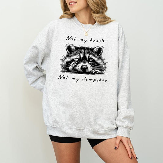 Not My Trash Not My Dumpster Shirt Sweatshirt Hoodie, Mental Health Shirt, Cute Funny Sayings T Shirt, Cute Baby Raccoon Shirt, Trashy Raccoon Shirtstyle{n002}2