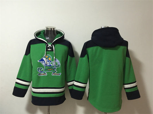 Notre Dame Fighting Irish Green Ageless Must-Have Lace-Up Pullover Hoodie