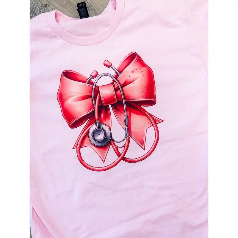 Nurse Bow Graphic Top