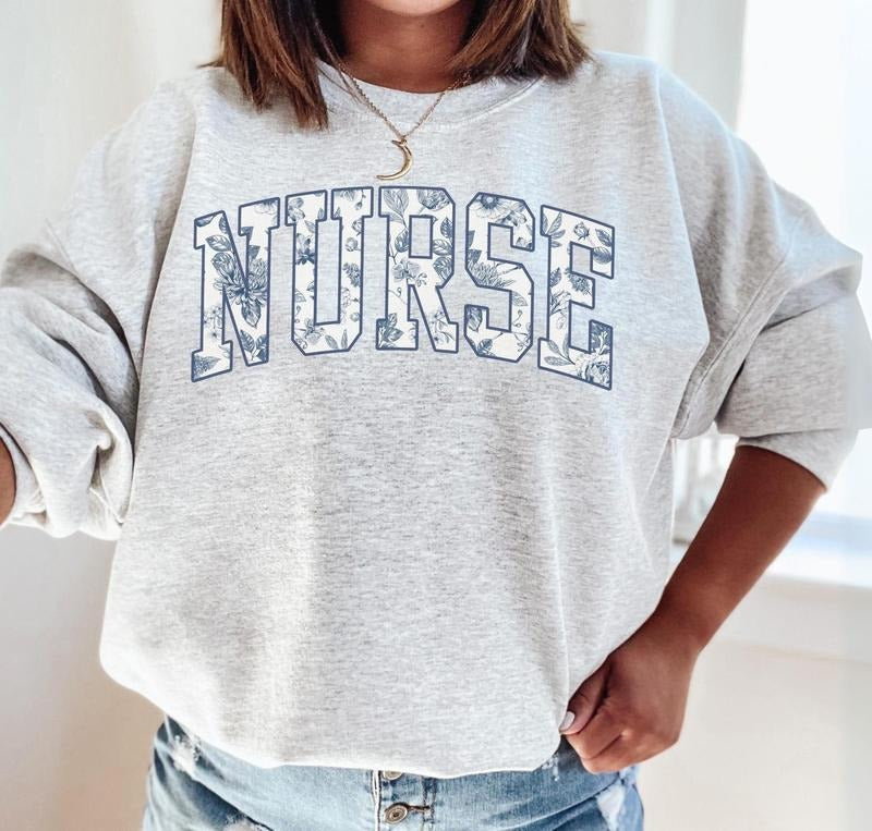 Nurse Floral Sweatshirt, Nursing Graduation, Healthcare Professionals Nurse Appreciation Shirt, ER RN Nurse Appreciation...
