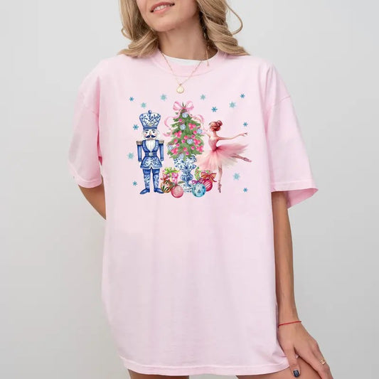 Nutcracker Comfort Colors Shirt, Nuts About Christmas Tee, Coquette Christmas Vibes Unhinged Tees, Christmas Season...